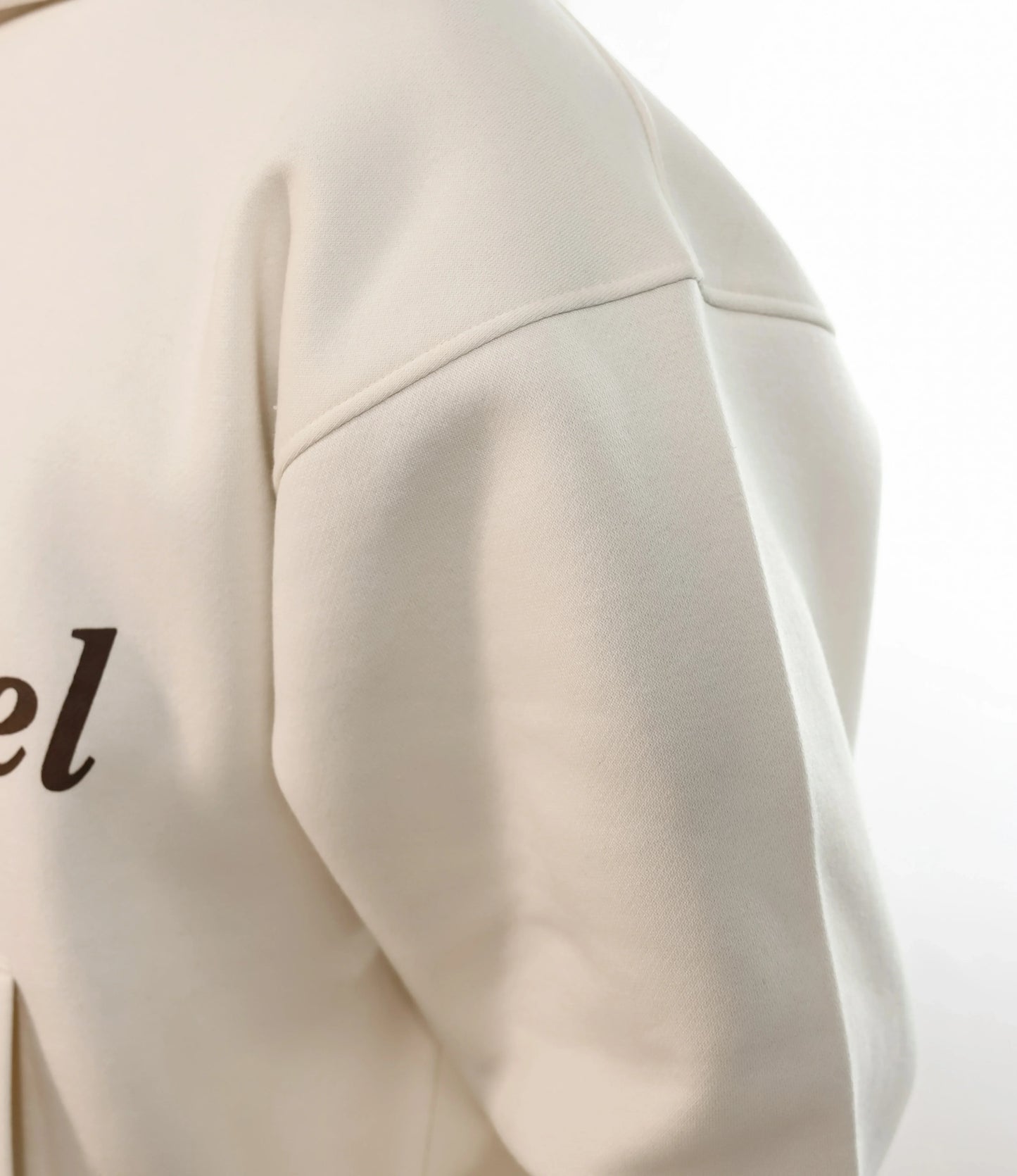 Cream White Printed Hoodie