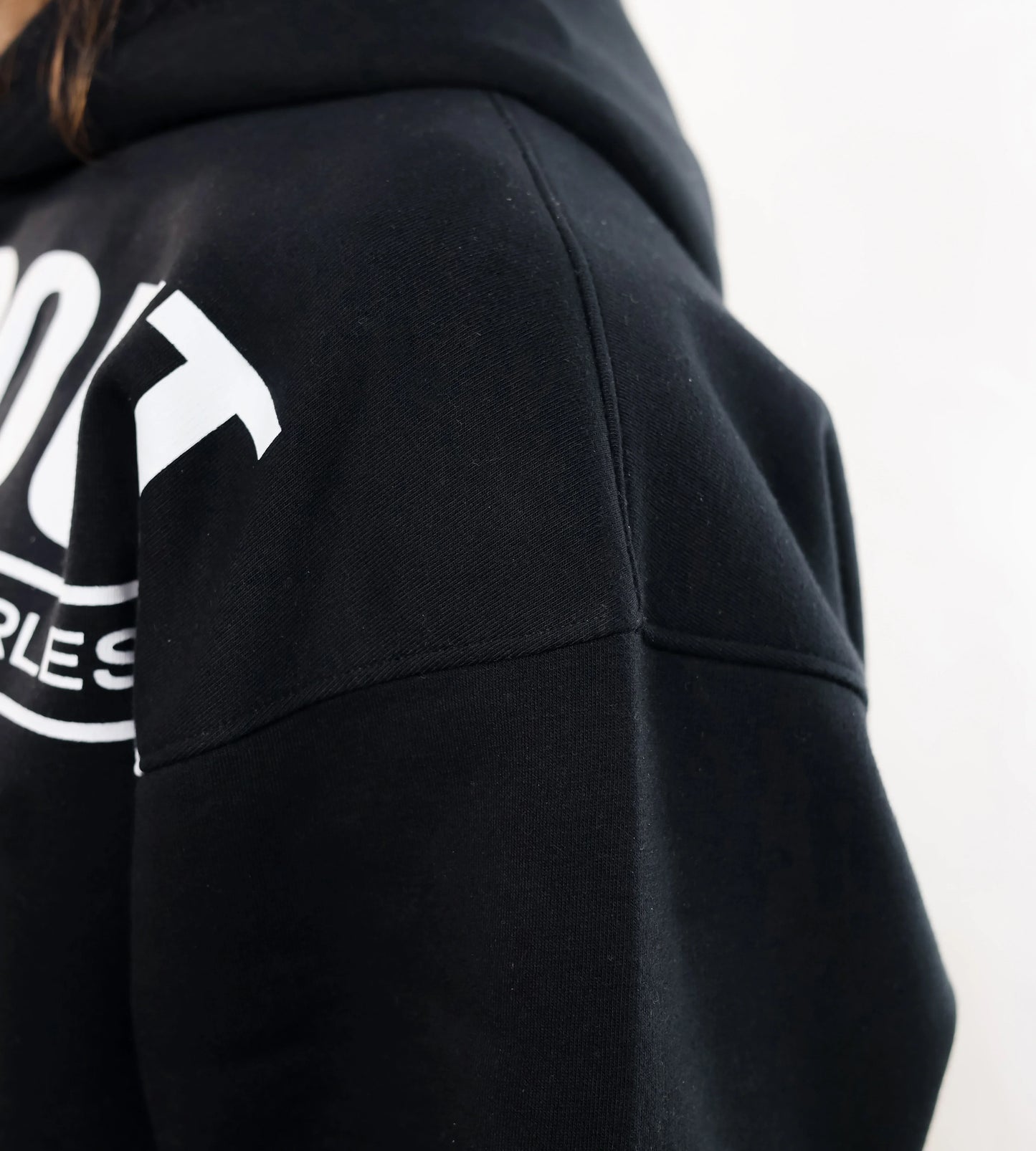 Deep Black Printed Hoodie