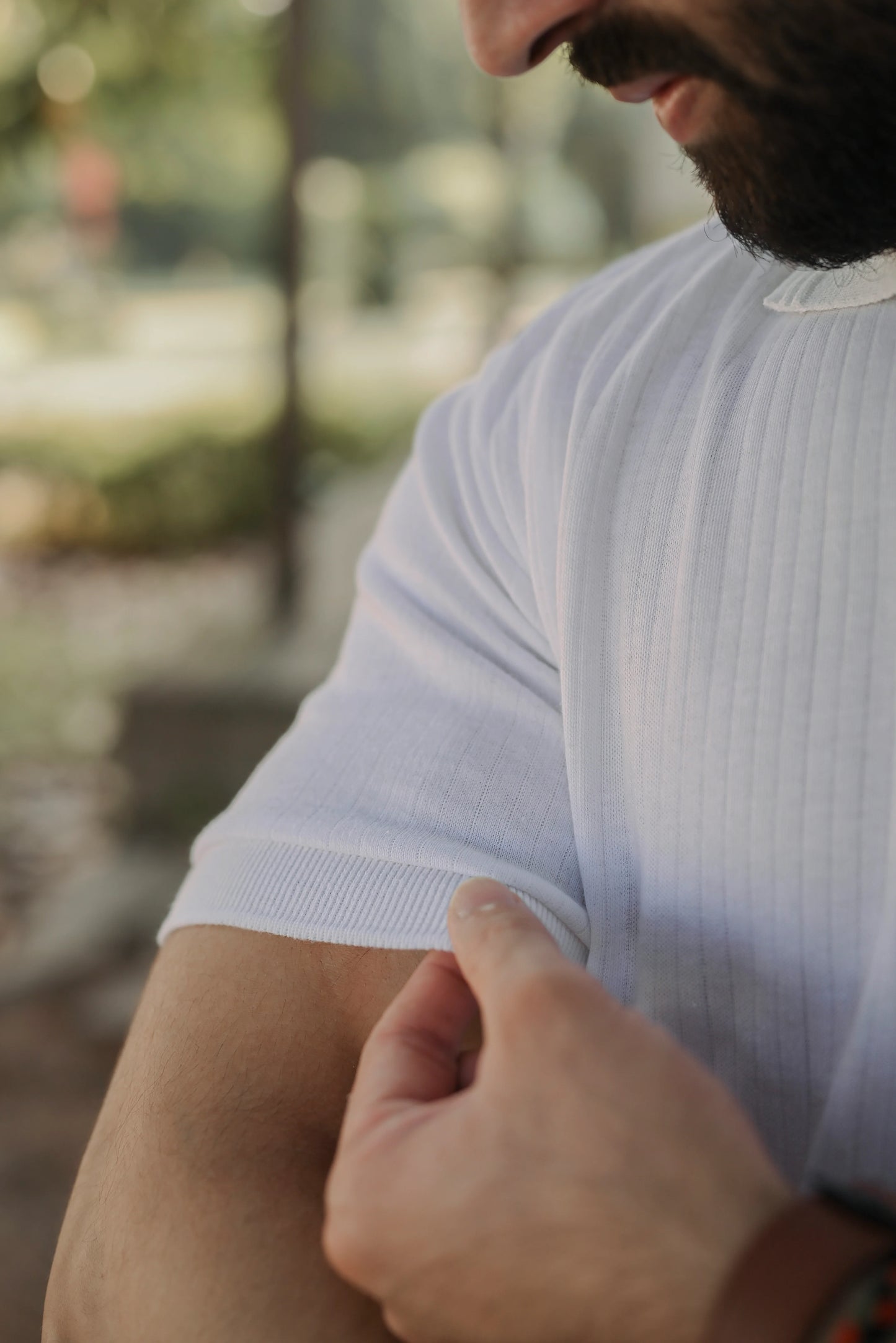 Drop Needle Polo Shirt - Pearl White