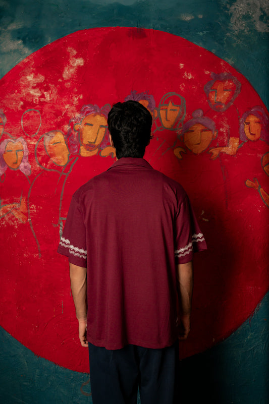 Vintage Maroon Button Down Shirt